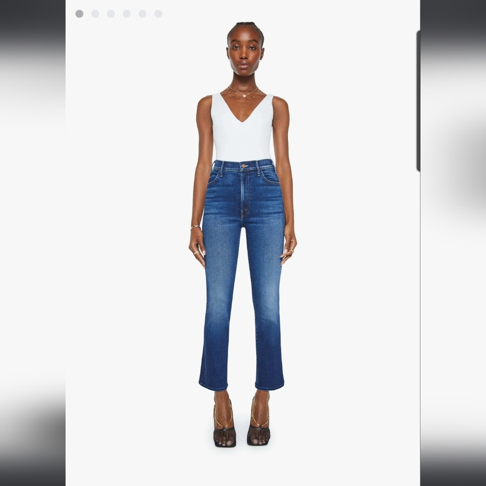MOTHER Blue High-Rise Flare Jeans